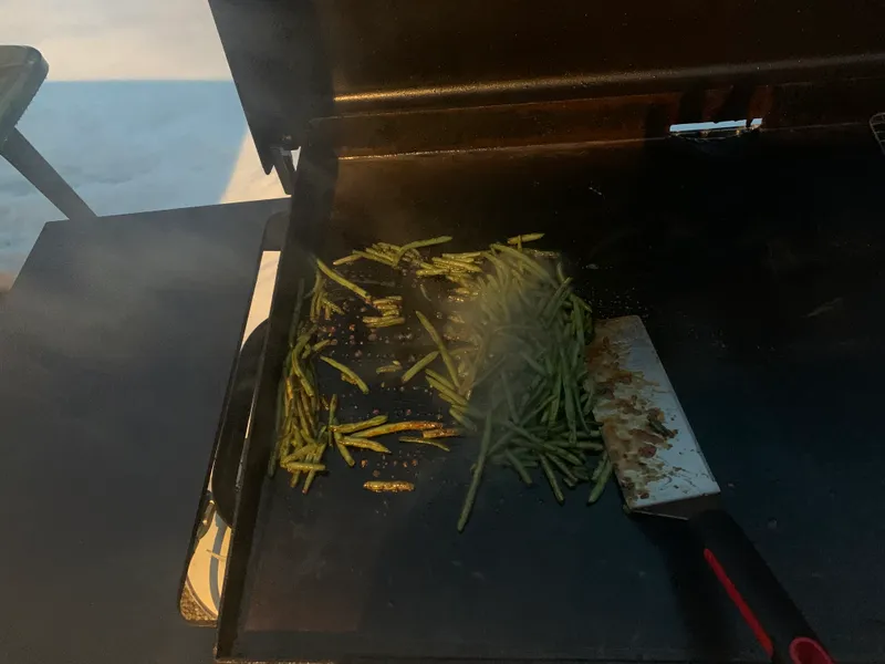 Preparing Gochujang Green Beans