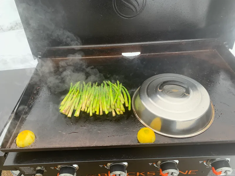 Preparing Lemon Garlic Asparagus