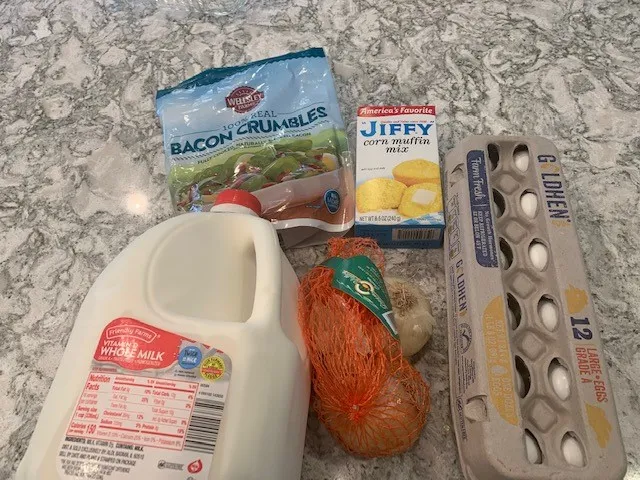 Griddle Onion Cornbread ingredients
