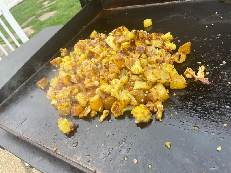 Aloo Gobi on the griddle