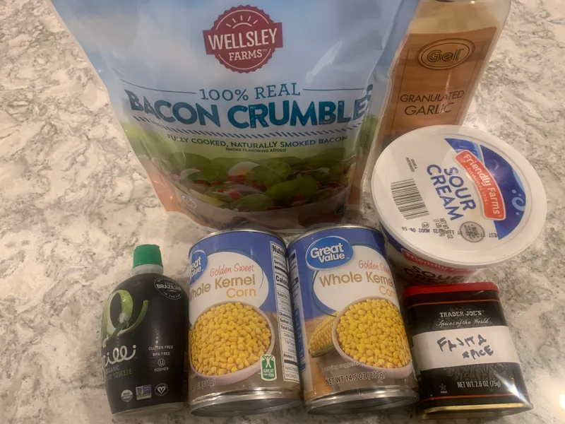 Bacon Corn w/ Lime Crema ingredients