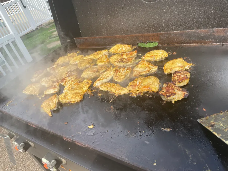 Butter Chicken on the griddle