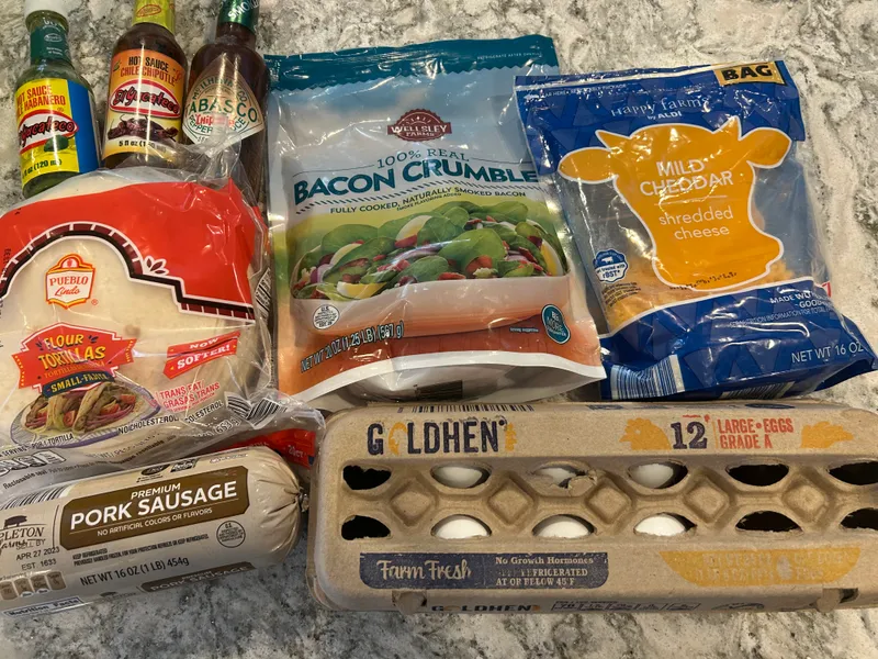Cheesy Breakfast Tacos ingredients