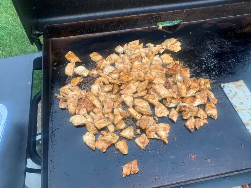 Chicken Fajita on the griddle