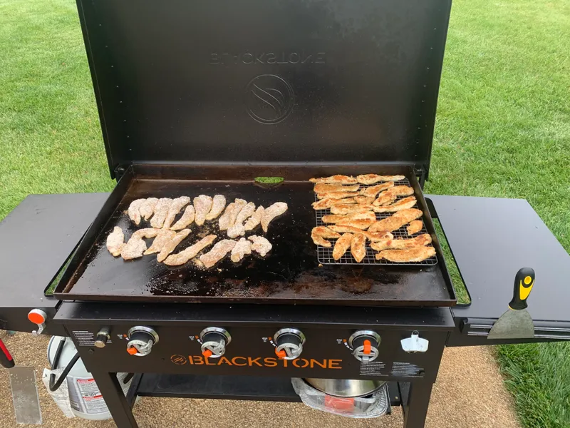 Chicken Marsala on the griddle