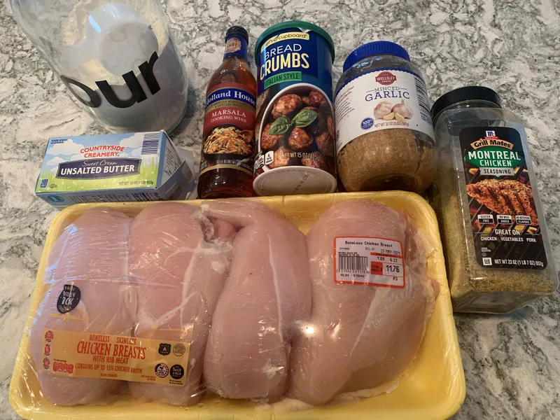 Chicken Marsala ingredients