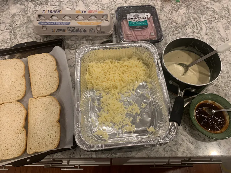 Preparing Croque Madam