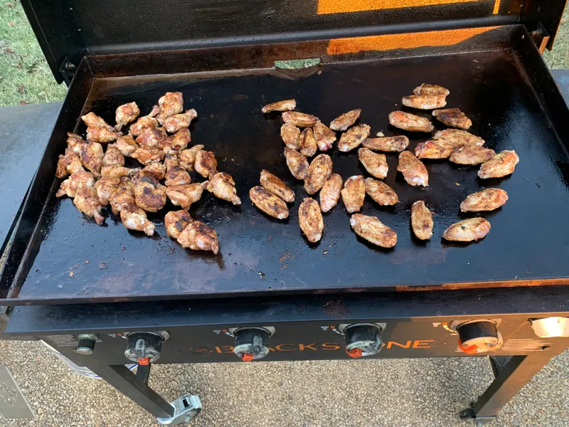 Preparing Griddle Wings