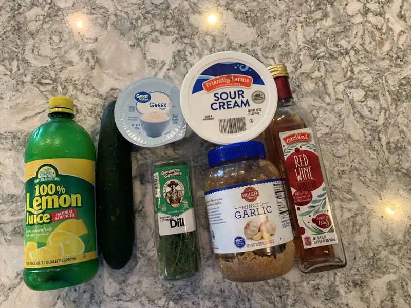 Griddle Gyros w/ Tzatziki Sauce ingredients