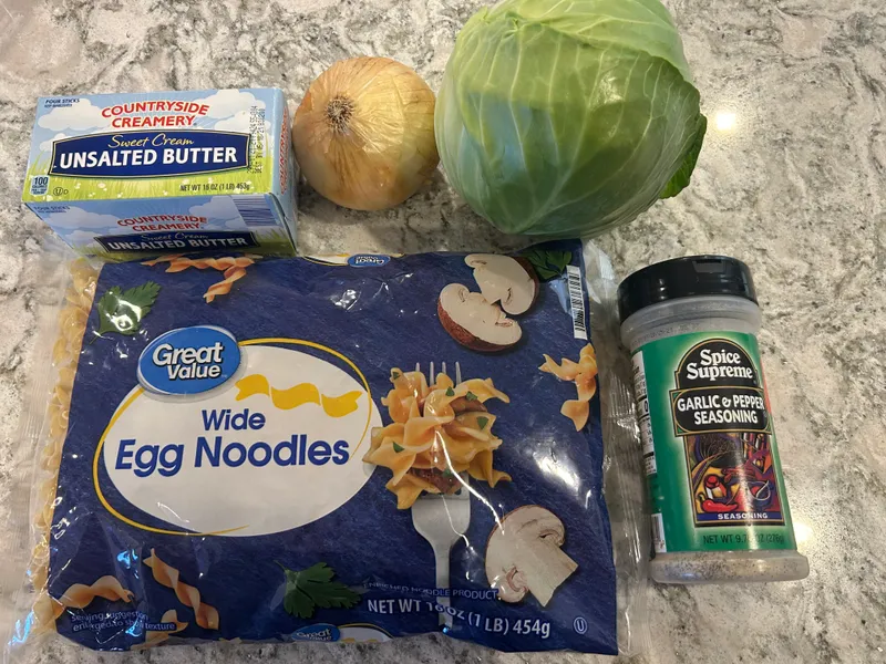 Haluski ingredients