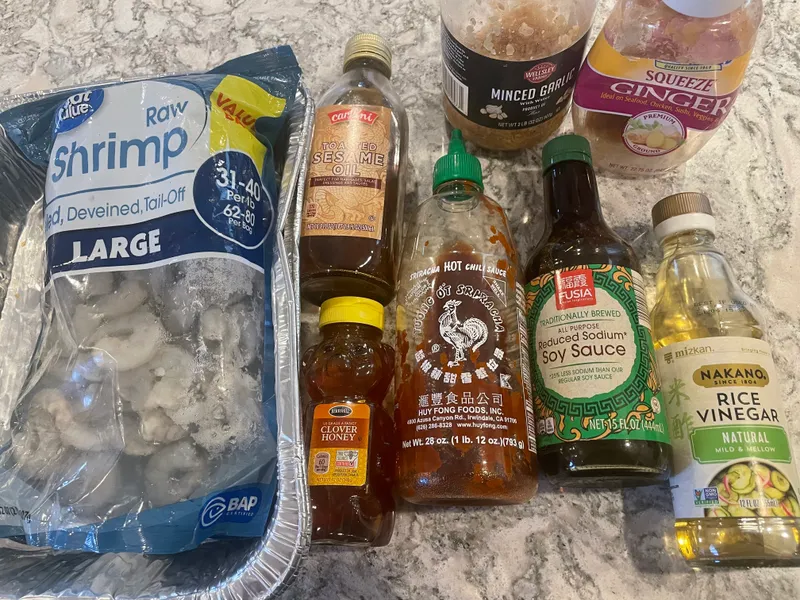 Honey Srircha Shrimp ingredients