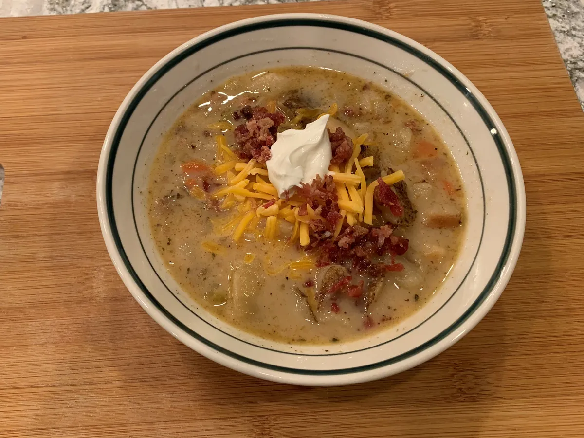 Loaded Griddled Potato Soup
