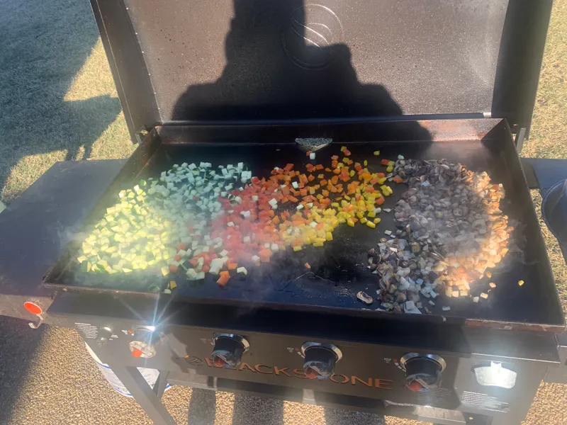 Griddle Ratatouille on the griddle