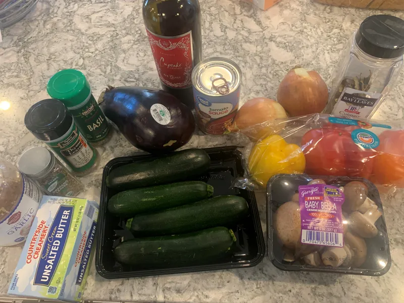 Griddle Ratatouille ingredients