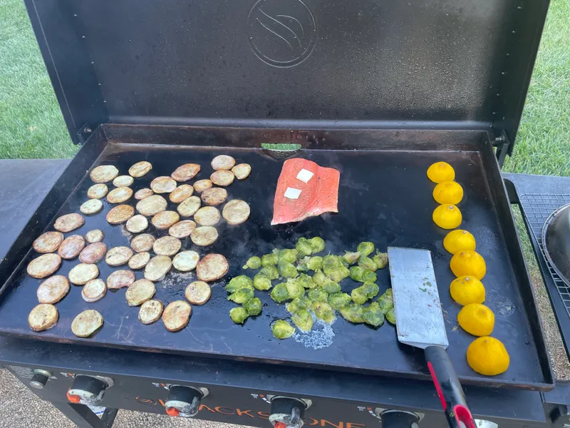 Trout for Two on the griddle